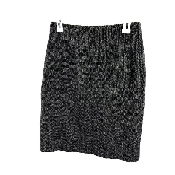 Chadwicks Womens Size 8 Skirt Gray Wool Blend Herringbone Career Office Wear - Picture 1 of 6